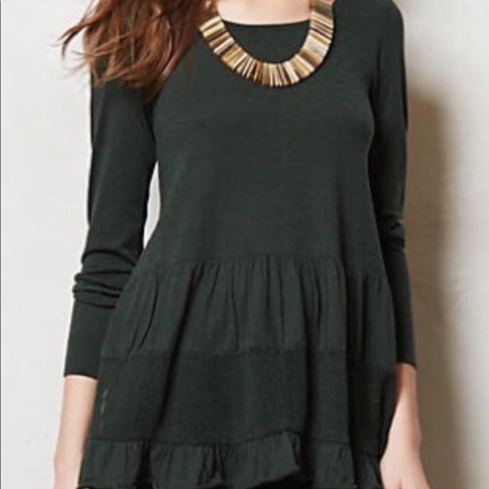 Knitted and Knotted Tiered Sweater Tunic